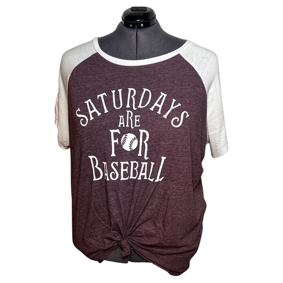 Torrid Classic Raglan Tee - Triblend Jersey Saturdays Purple & White (Size 4) - Picture 1 of 6